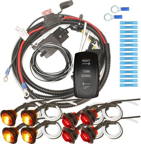 MCSADVENTURES Universal Rocker Switch ATV UTV Turn Signal Kit Blinker Kit (Horizontal: Backlit, Blue) Street Legal Kit for Honda Talon Pioneer in Saudi Arabia