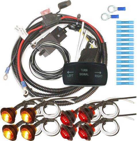MCSADVENTURES Universal Rocker Switch ATV UTV Turn Signal Kit Blinker Kit (Horizontal: Backlit, Blue) Street Legal Kit for Honda Talon Pioneer in Saudi Arabia