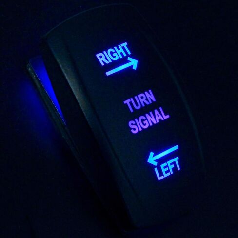 MCSADVENTURES Universal Rocker Switch ATV UTV Turn Signal Kit Blinker Kit (Horizontal: Backlit, Blue) Street Legal Kit for Honda Talon Pioneer in Saudi Arabia