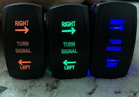 MCSADVENTURES Universal Rocker Switch ATV UTV Turn Signal Kit Blinker Kit (Horizontal: Backlit, Blue) Street Legal Kit for Honda Talon Pioneer in Saudi Arabia