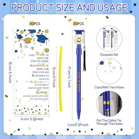 30 Sets Graduation Cap Ballpoint Pen Class of 2024 Pen Graduation Favors Pens with Tassel and Bookmark Graduation Gift Bulk for Students Grad Party Favor Senior High School Supplies(Purple) in Saudi Arabia