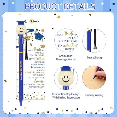 30 Sets Graduation Cap Ballpoint Pen Class of 2024 Pen Graduation Favors Pens with Tassel and Bookmark Graduation Gift Bulk for Students Grad Party Favor Senior High School Supplies(Purple) in Saudi Arabia