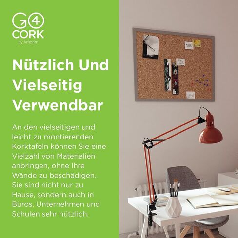 Go4Cork Framed Cork Bulletin Board - 35.4"x 23.6" | Premium Double-Sided Pine Frame Eco Cork Memoboard | Office, Home & Classroom Organization Decor | Pushpins & Set Up Accessories Included in Saudi Arabia