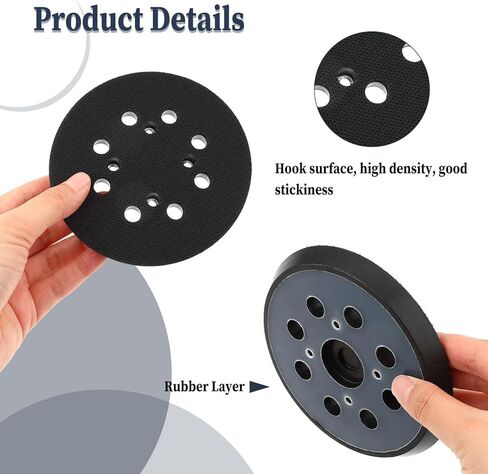 قطعتان من وسادة استبدال أداة الصنفرة، 5 بوصات و8 فتحات بخطاف وحلقة بديلة لأداة الصنفرة المدارية، وسادة دعم للصنفرة المدارية in Kuwait