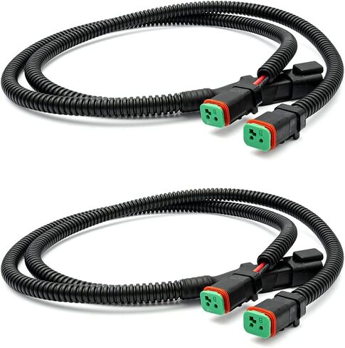NSLUMO 2pcs Y-Shape Deutsch DT Adapters Connectors Dual Outputs DT DTP Splitters Compatible w/Dual LED Pod Lights/Work Lamps/Fog/Rigid Lights Retrofit, 18AWG IP67 Plug & Play Wiring Harness in Saudi Arabia