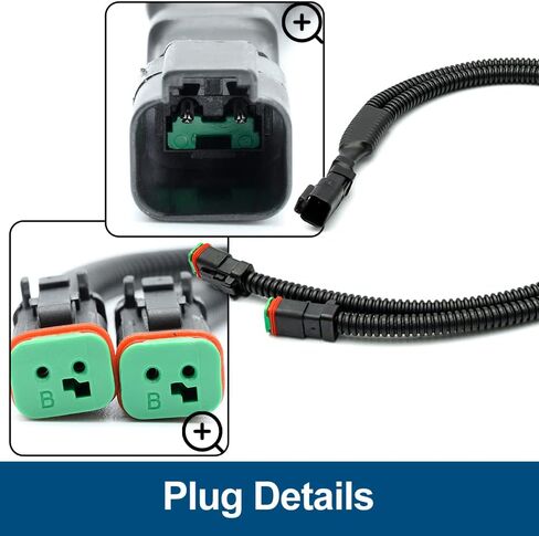 NSLUMO 2pcs Y-Shape Deutsch DT Adapters Connectors Dual Outputs DT DTP Splitters Compatible w/Dual LED Pod Lights/Work Lamps/Fog/Rigid Lights Retrofit, 18AWG IP67 Plug & Play Wiring Harness in Saudi Arabia