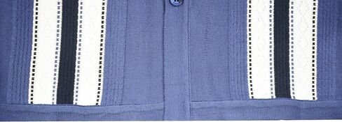 Men’s Short Sleeve Knit Sports Shirt - Modern Polo Vintage Classics: Solid Geometric Jacquard with Color Tipping in Kuwait