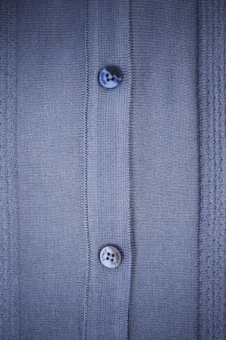 Men’s Short Sleeve Knit Sports Shirt - Modern Polo Vintage Classics: Solid Geometric Jacquard with Color Tipping in Kuwait