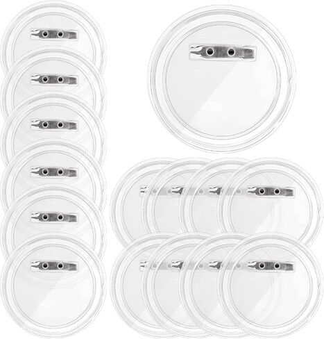 15PCS Acrylic Button Pin Clear Pins Buttons Badges Clear Craft Blank Pins Buttons Badges Kit for DIY Craft Supplies, Birthday, Valentine's Day Gift (2.2 inch) in Saudi Arabia