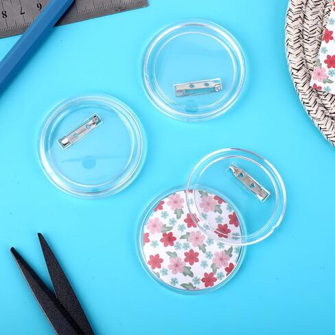 15PCS Acrylic Button Pin Clear Pins Buttons Badges Clear Craft Blank Pins Buttons Badges Kit for DIY Craft Supplies, Birthday, Valentine's Day Gift (2.2 inch) in Saudi Arabia