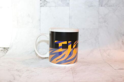 تغيير اللون! الأرجواني والأصفر النمر المشارب ThermoH Exray السيراميك القدح القهوة in Kuwait