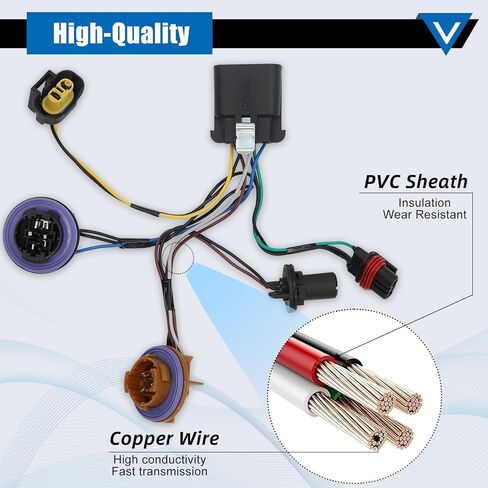 طقم أسلاك المصباح الأمامي لسيارة شيفروليه أفالانش تاهو سوبربان 1500 2007-2014، بديل 15950809 in Kuwait