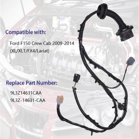 Rear Left Door Wire Jumper Harness Assembly Back LH Driver Side Compatible with Ford F150 3.5L-5.4L Crew Cab 2009-2014, Replace# 9L3Z-14631-CAA in Saudi Arabia
