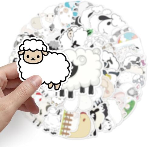 50 قطعة من ملصقات الأغنام الجمالية، ملصقات الحملان اللطيفة من الفينيل، ملصقات مقاومة للماء لزجاجات المياه، دفاتر الكمبيوتر المحمول، لوح التزلج للأطفال والبنات والأولاد والمراهقين والبالغين in Kuwait