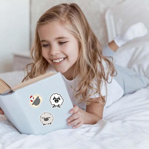 50 قطعة من ملصقات الأغنام الجمالية، ملصقات الحملان اللطيفة من الفينيل، ملصقات مقاومة للماء لزجاجات المياه، دفاتر الكمبيوتر المحمول، لوح التزلج للأطفال والبنات والأولاد والمراهقين والبالغين in Kuwait