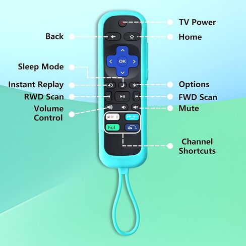(عبوة من 2) جهاز تحكم بديل لتلفزيون Roku مع حافظة واقية ناعمة، جهاز تحكم عالمي لتلفزيونات TCL Roku/Hisense Roku/Onn Roku/Westinghouse Roku/Philips Roku الذكية (ليس لـ Roku Stick/Box) in Kuwait