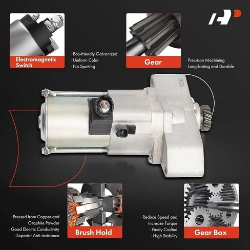 A-Premium Starter Motor Compatible with Honda Pilot 2016-2016, Odyssey 2018-2019, Ridgeline 2020-2021, Passport 2019-2021 & Acura MDX 2016-2020, TLX 2015-2020, 3.5L, 12V 1.8KW 16-Teeth Clockwise in Saudi Arabia