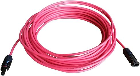 WindyNation 8 AWG 8 Gauge Pair 15 Feet Black + 15 Feet Red Solar Panel Extension Cable Wire Solar Connectors (Variety of Lengths Available) in Kuwait