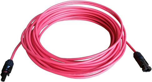 WindyNation 8 AWG 8 Gauge Pair 15 Feet Black + 15 Feet Red Solar Panel Extension Cable Wire Solar Connectors (Variety of Lengths Available) in Kuwait
