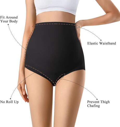 3Pack Pregnant Women's Underwear With High Waist Mid Panties Shorts Waistband Padding and Belly Lifting Shorts… in Saudi Arabia