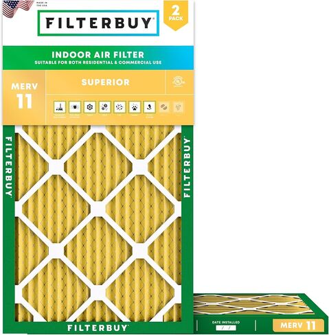 Filterbuy 10x30x1 Air Filter MERV 11 Allergen Defense (2-Pack), Pleated HVAC AC Furnace Air Filters Replacement (Actual Size: 9.50 x 29.50 x 0.75 Inches) in Saudi Arabia