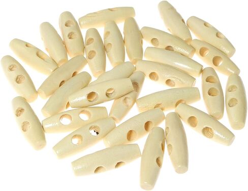 RLECS 30PCS Brown 2 Hole 3cm Scrapbooking Sewing Wood Toggle Buttons Stained Chery Oval Sewing Wood Toggle Buttons Stained Chery Oval in Saudi Arabia