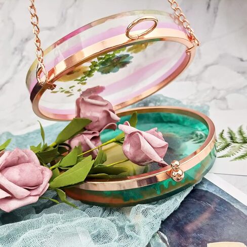 قوالب محفظة GDDP لصب الراتنج، قالب سيليكون لحقيبة القابض الدائرية، سهل الفك، حقيبة يد شخصية بنفسك، قالب قابض من الراتنج مع أدوات (قطعة واحدة) in Kuwait