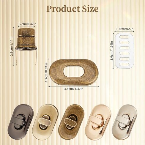 15 قطعة من مشبك إغلاق المحفظة، قفل المحفظة، قفل ملفوف لحقيبة اليد، أدوات مشبك معدنية لمستلزمات صناعة حقائب اليد اليدوية in Kuwait