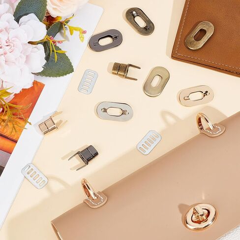 15 قطعة من مشبك إغلاق المحفظة، قفل المحفظة، قفل ملفوف لحقيبة اليد، أدوات مشبك معدنية لمستلزمات صناعة حقائب اليد اليدوية in Kuwait