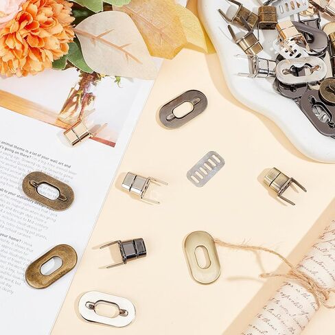 15 قطعة من مشبك إغلاق المحفظة، قفل المحفظة، قفل ملفوف لحقيبة اليد، أدوات مشبك معدنية لمستلزمات صناعة حقائب اليد اليدوية in Kuwait