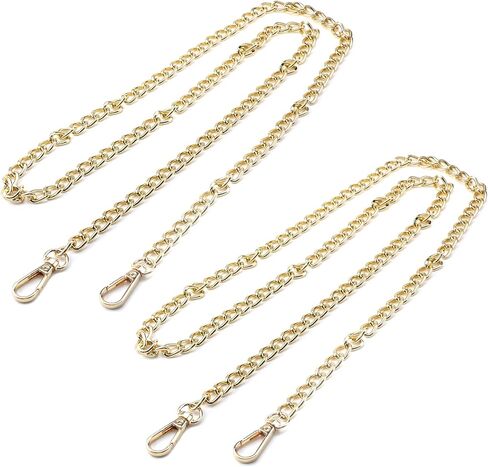 Faotup 2 قطعة سلسلة محفظة الذهب حقيبة يد استبدال سلسلة حزام محفظة موسع حزام ل أكياس Crossbody محفظة معدنية سلسلة حزام in Kuwait