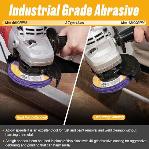 عجلة إزالة الصدأ لإزالة الطلاء والأكسدة عجلة شريط بولي قرص عجلة جلخ بزاوية كاشطة (6 عبوات - 4 بوصة × 40#) in Kuwait