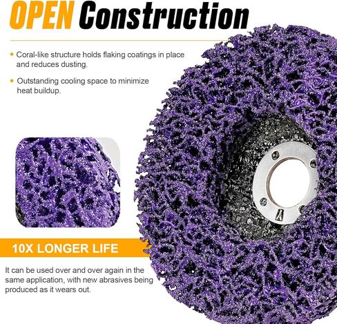 عجلة إزالة الصدأ لإزالة الطلاء والأكسدة عجلة شريط بولي قرص عجلة جلخ بزاوية كاشطة (6 عبوات - 4 بوصة × 40#) in Kuwait