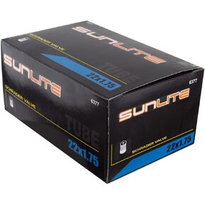 Sunlite Standard Schrader Valve Tubes, 22 x 1.75 / 32mm Valve, Black
