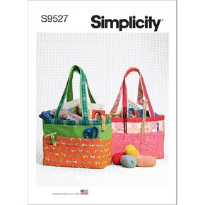 Simplicity Organizer Tote Bag Sewing Pattern Kit, Code S9527, One Size, Multicolor