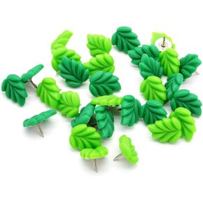 دبابيس دفع مزخرفة من DERAYEE، 20 قطعة من الأوراق الخضراء المسطحة للوحة إعلانات الفلين وتنظيم المكاتب المنزلية in Kuwait