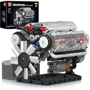 Mould King 10088 V8 Engine Model Kit - 535 Pcs to Build Your Own Mini Engine That Works- DIY STEM Project & Gift for Kids/Teens, Hobby Building Blocks Kit for Adults