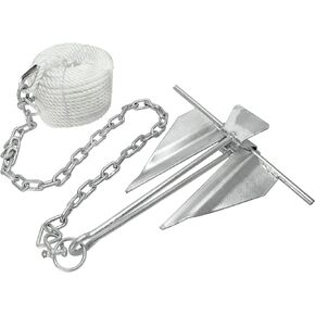 Extreme Max 3006.6717 Complete Slip Ring Anchor Kit with Rope / Anchor Chain / Shackle - #7 / 4.5 lbs.