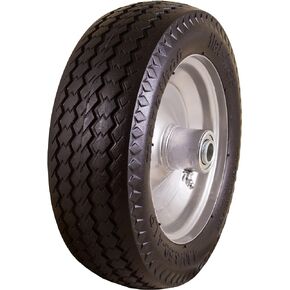 Marathon 4.10/3.50-4" Flat Free, All Purpose Utility Tire on Wheel, 4" Centered Hub, 5/8" Bearings