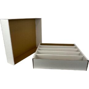 Max Protection (2) 5000 Count Card Storage Box - Durable Corrugated Cardboard for Trading, Sports & Gaming Cards, Full Lid Design, Home Organization
