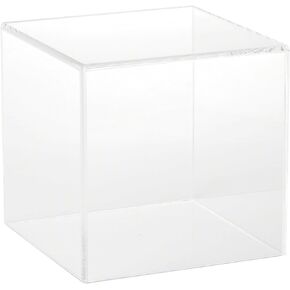 Plymor Clear Acrylic Display Case with Black Base, 6" x 6" x 6"