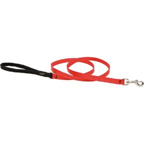 LupinePet Basics 1/2" Red 4-foot Padded Handle Leash for Small Pets