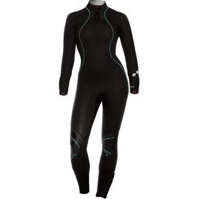 BARE 5MM Women's Nixie Ultra Full Wetsuit | Great for Scuba Diving | Comfortable Full Stretch Neoprene | Long Sleeve | Unique Omnired Material Woven into Fabric for Added Warmth | Black 12+