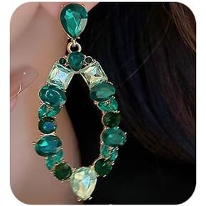 Tassel Dangle Drop Earrings Bohemian Geometric Rhinestone Chandelier Earrings Sparkly Rhinestone Tassel Dangle Earrings for Women Girls