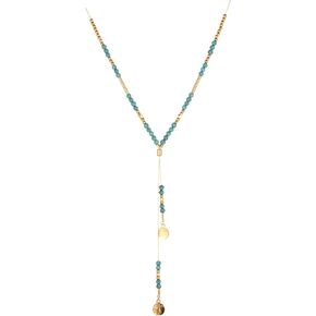 Western Turquoise Necklace Earring Set Handmade Vintage Y Necklace Drop Dangle Hook Earrings Silver Bohemian Birthday Gifts For Teen Girls