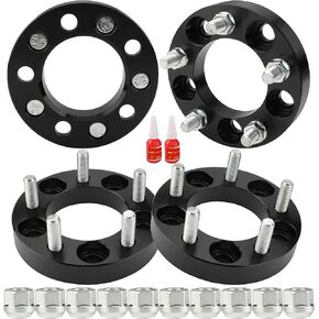 فواصل عجلات Richeer 5x4.5 متوافقة مع TJ XJ YJ KJ KK ZJ، 4 قطع فاصل عجلة 2 بوصة 5x114.3 مم مع مسامير 1/2-20 و82.5 مم مركز التجويف 5 فواصل عجلات لسيارة Explorer Ranger Mustang