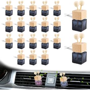 20 Pack Black Car Air Freshener Diffuser Bottle with Vent Clip Empty Perfume Diffuser Bottle Essential Oil Diffuser Bottles Car Auto Fragrance Ornament Decor