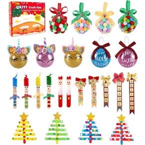 QKIYI Christmas Crafts for Kids 360+ Pieces DIY Christmas Ornament Kits to Make 24 Projects Christmas Tree Decorations for Adults
