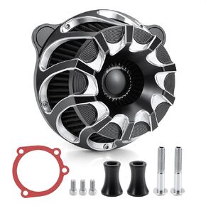 طقم نظام فلتر مدخل منظف الهواء لـ Dyna/FXR EVO & Twin Cam 1993-2017 Softail EVO & Twin Cam 2000-2015 طقم فلتر منقي هواء قطع Cnc للتجول في Road King Street Glide1993-2007 (أسود) in Kuwait