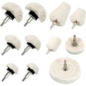 SCOTTCHEN Buffing Wheel for Drill, Polishing Ball for Drill with 1/4" Hex Shafts,Buffing Polishing Wheel kit for Metal Aluminum,Stainless Steel,Chrome,Jewelry,Wood,Plastic,Ceramic,Glass,etc-8PCS
